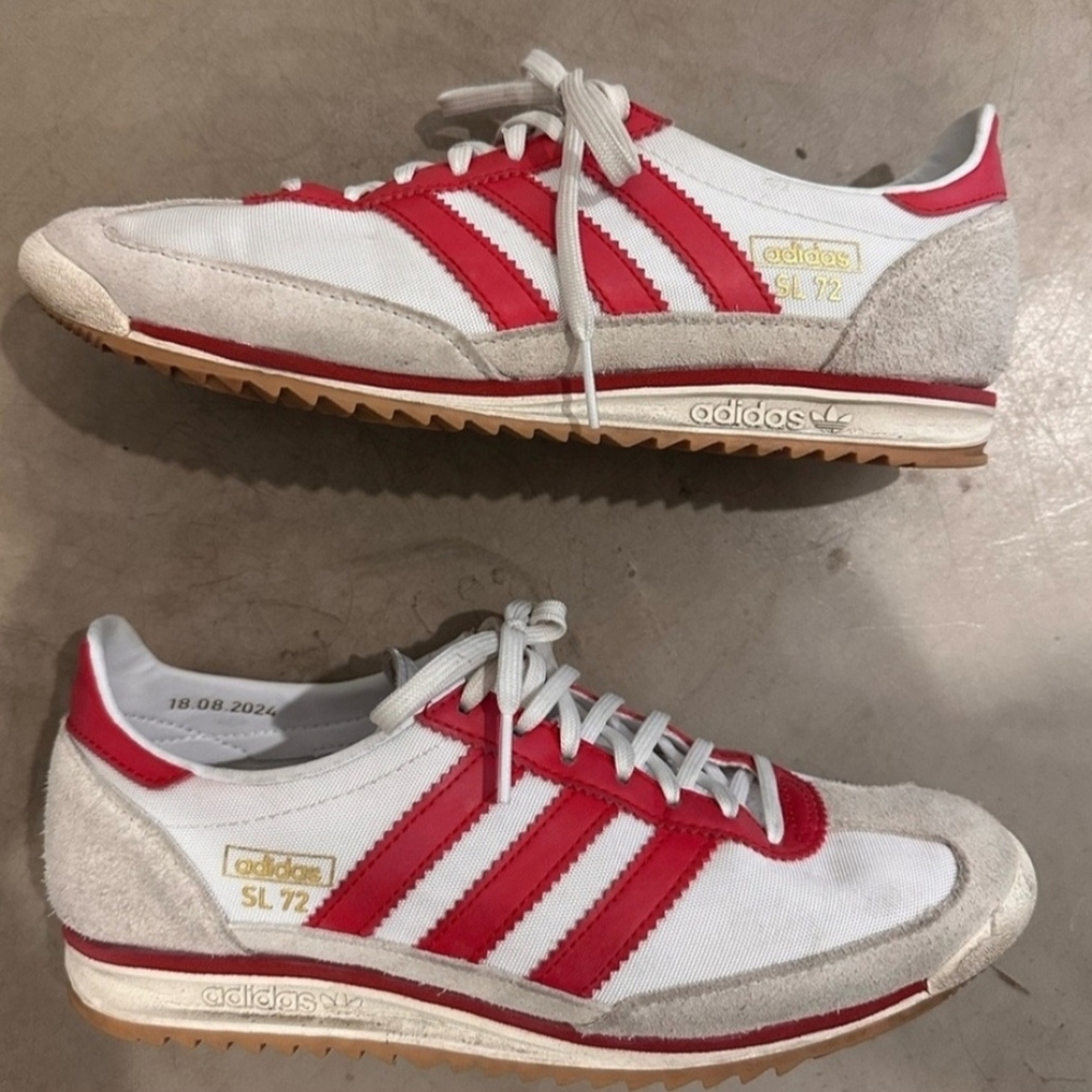 Adidas SL 72 Womans Red and White Sneakers